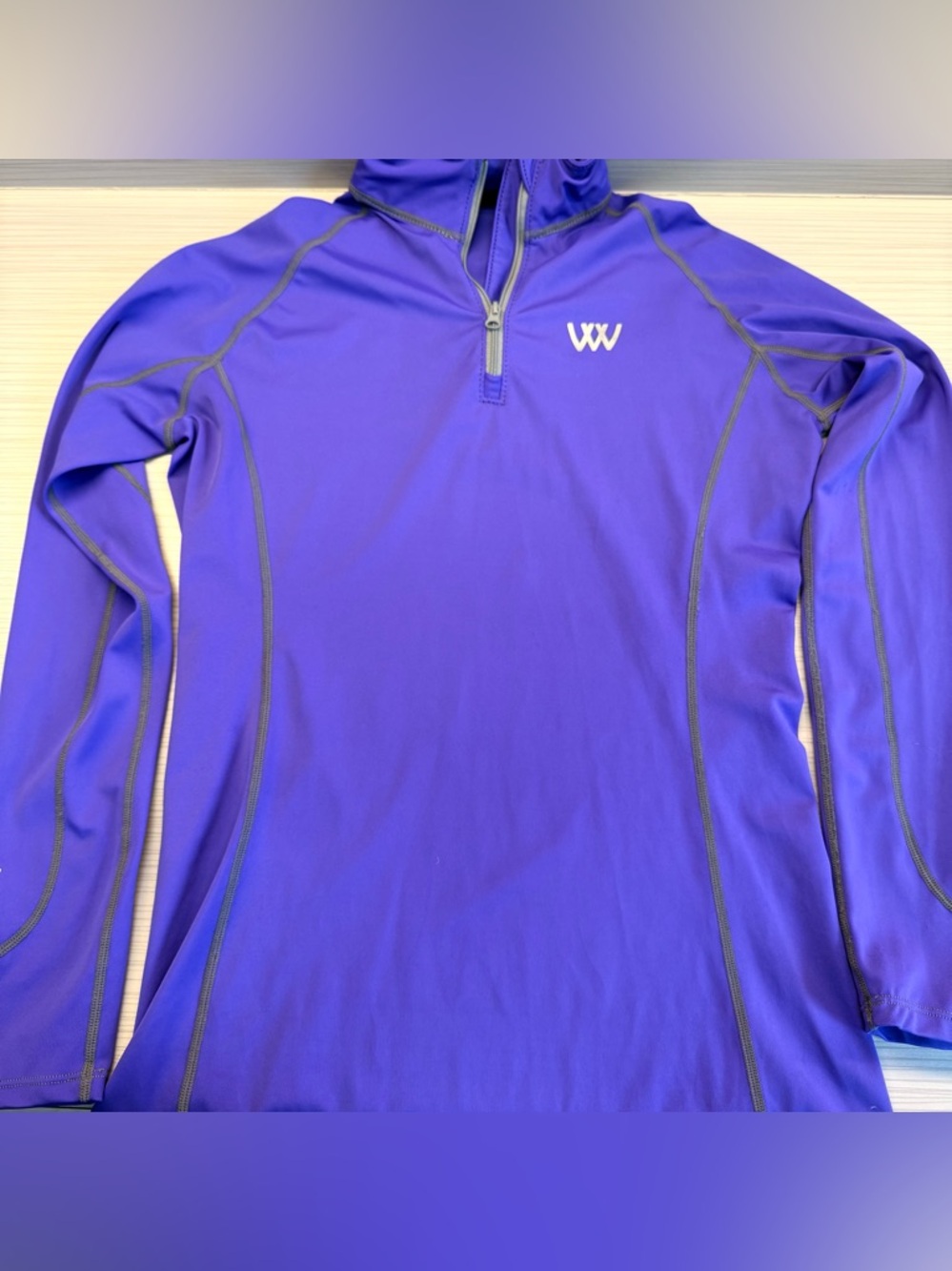 Purple 1/4 Zip Equestrian Quarter Zip with Woof Wear Logo